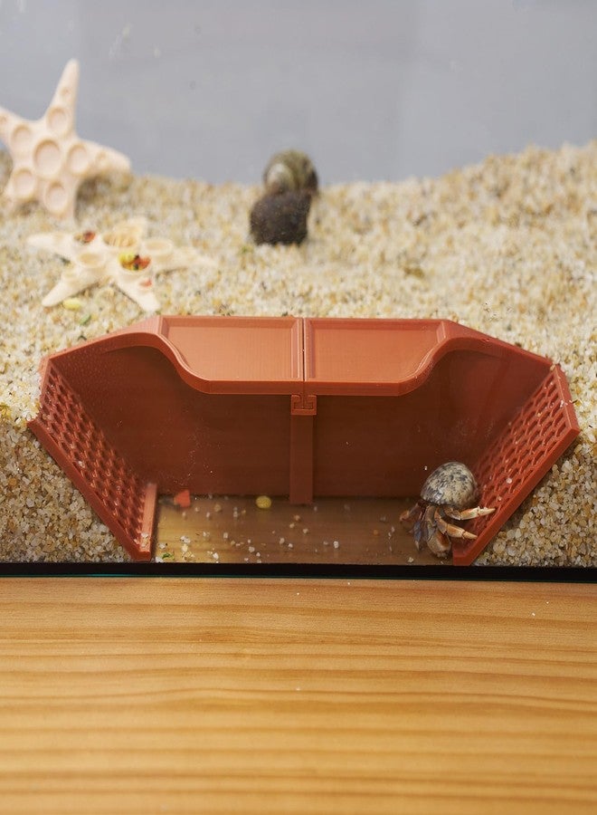 ركن كهف مخبأ سرطان البحر الناسك تحت الأرض من سويرج، 3 في 1 ملحقات تسلق متعددة الأشكال لسرطان البحر الناسك، ملحقات حوض الزواحف للوزغة والضفدع والسلحفاة - Image 4